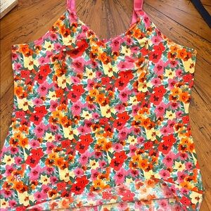 Ruby Ribbon Floral Camisole in Red, Pink, and Yellow
